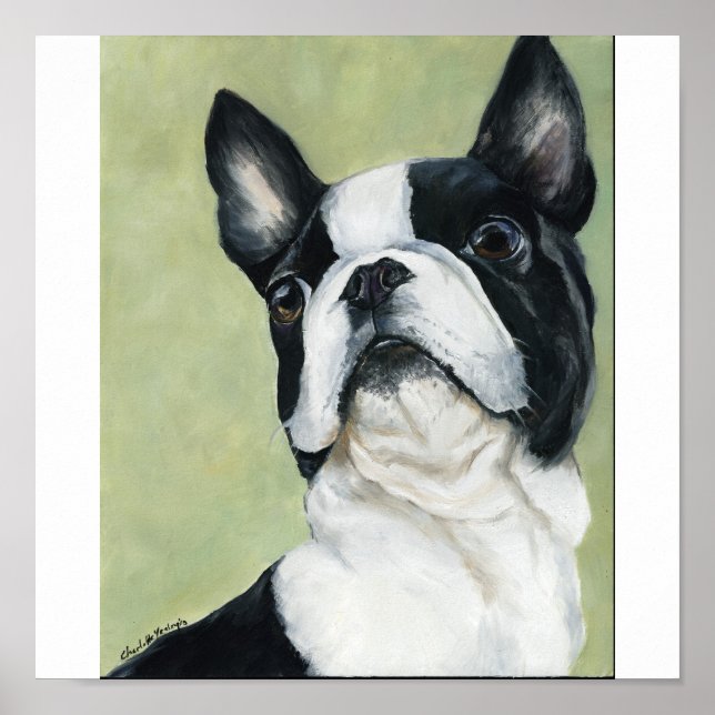 Affiche Boston Terrier Original Chien Art Print (Devant)