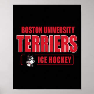Affiche Boston Terriers Icon Script Hockey sur glace - Neu