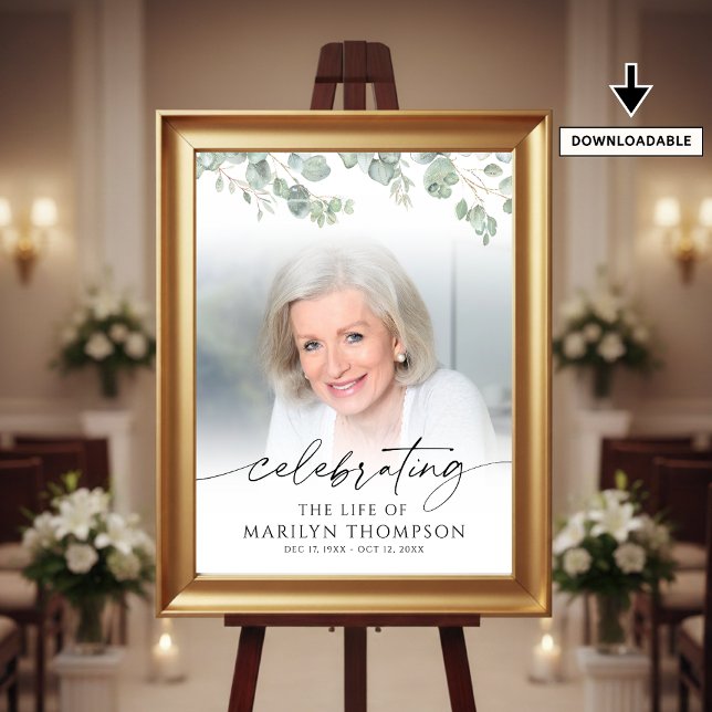 Affiche Botanical Celebrating the Life of Photo Memorial (Créateur téléchargé)