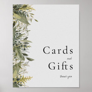 Affiche Botanical Watercolor Greenery Cards and Gifts Sign
