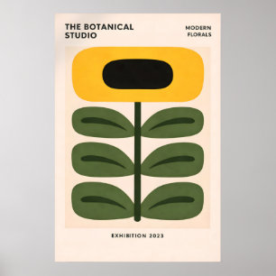 Affiche botanique abstraite, impression florale mo