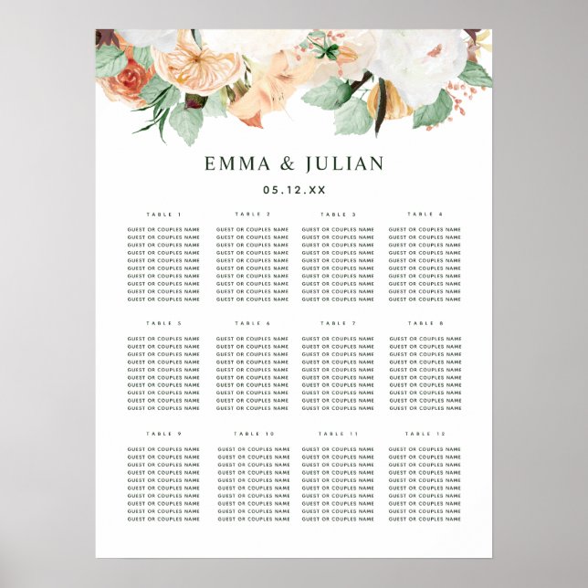 Affiche Botanique Boho Mariage de verdure (Devant)