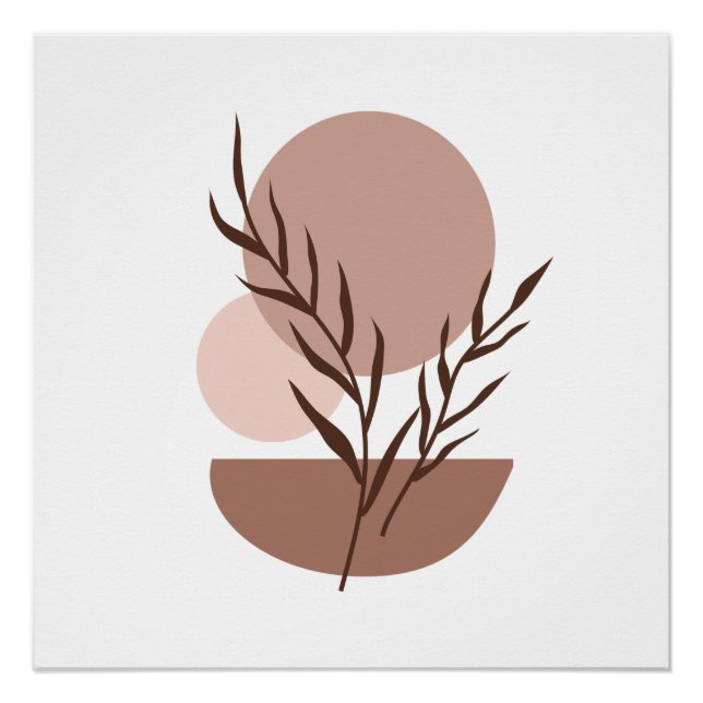 Affiche botanique boho moderne terreuse (Devant)