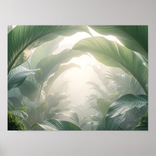 Affiche botanique de feuilles tropicales ensoleill