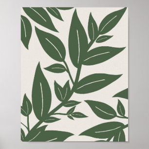 Affiche Botanique Feuille verte