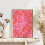Affiche Botanique Floral Boho Art Design en rose et rouge<br><div class="desc">Botanique Floral Boho Art Design en rose et rouge</div>