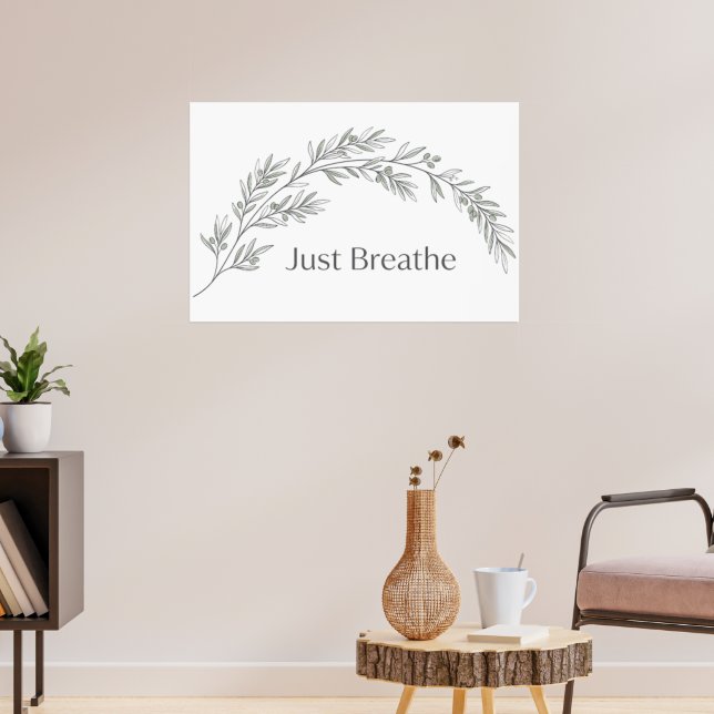 Affiche botanique minimaliste 'Respirer simplement (Salon 3)