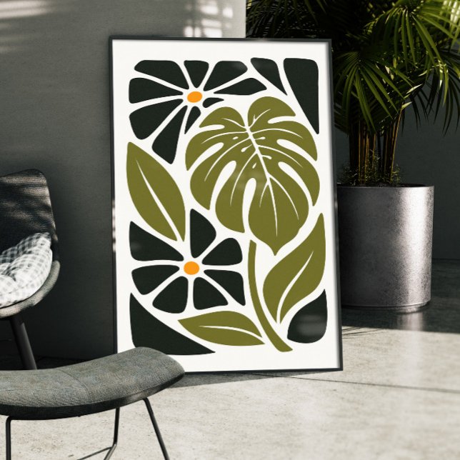 Affiche botanique Monstera moderne du milieu du si (Créateur téléchargé)
