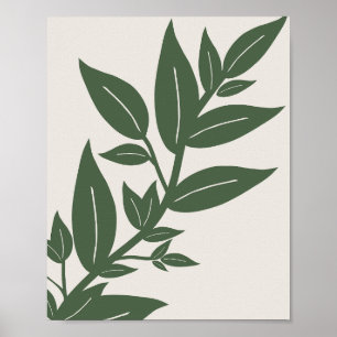 Affiche Botanique verte feuille