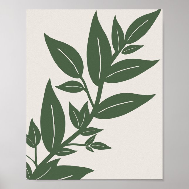 Affiche Botanique verte feuille (Devant)