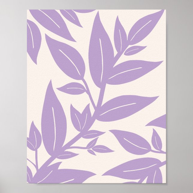 Affiche Botanique violette Feuille (Devant)