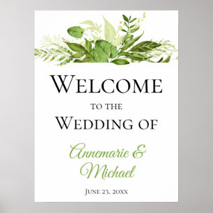 Affiche Botaniques Wildwoods Bienvenue à notre Mariage