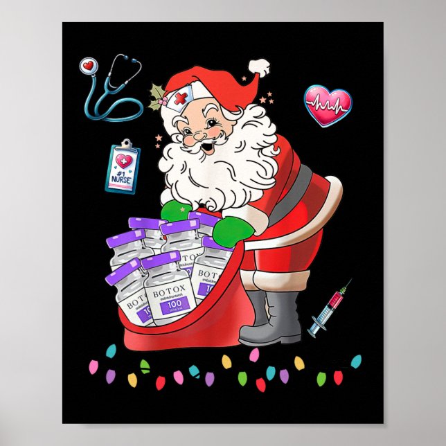 Affiche Botox Nurse Christmas Aesthetic Nurse Injecto Boto (Devant)