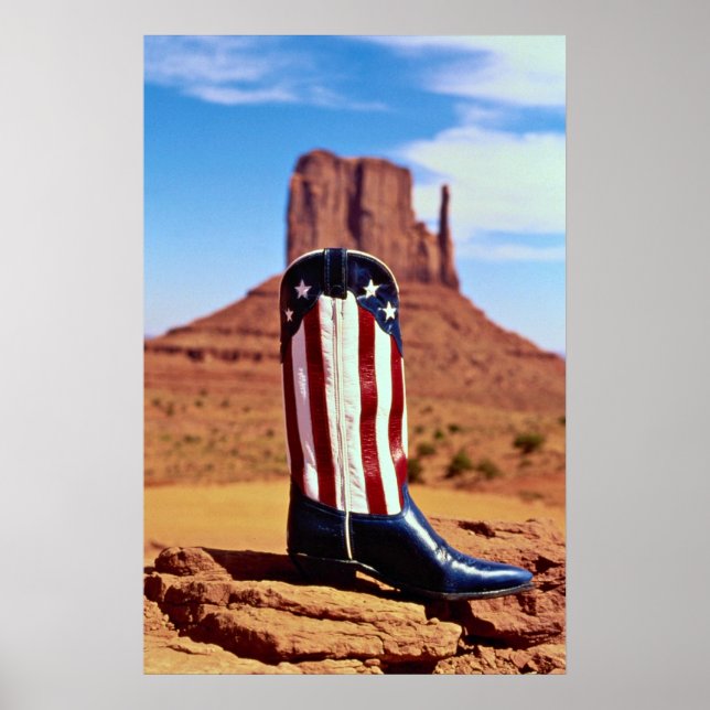 Affiche Botte de cowboy solitaire, Monument Valley, Arizon (Devant)