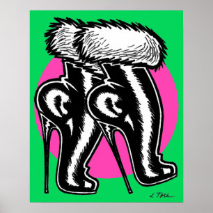 Affiche Bottes à talons hauts Vana DeVinyl™/Fun-Fur