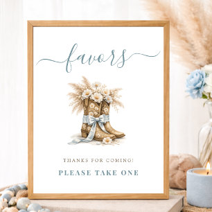 Affiche Bottes de cow-boy thème western pour baby shower i