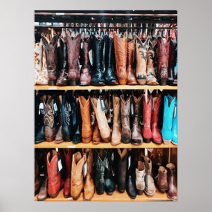 Affiche Bottes de cowboy de l'Ouest Americana Nashville