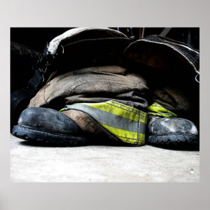 Affiche Bottes de pompiers