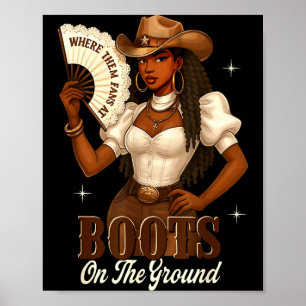 Affiche Bottes d'histoire noire sur le terrain Cowgirl Wes
