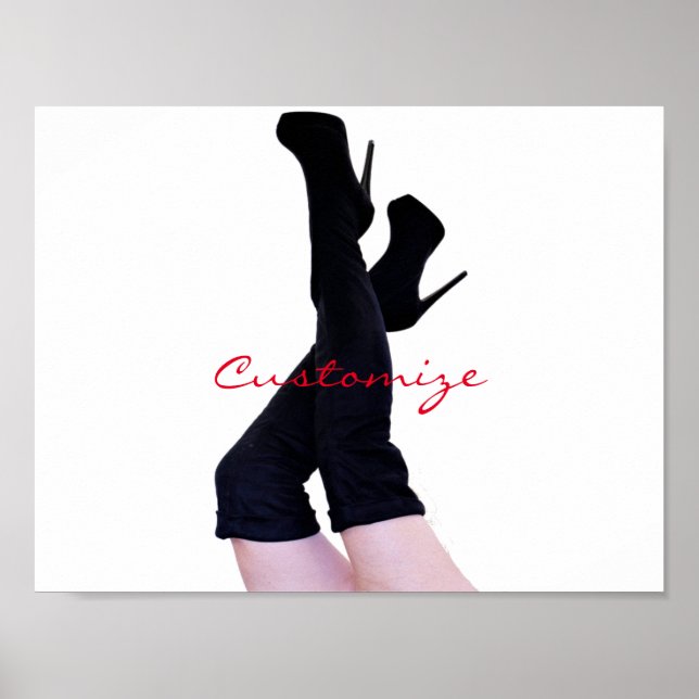 Affiche Bottes en cuir noir à hauteur de cuisse Thunder_Co (Devant)