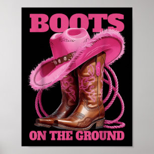 Affiche Bottes Mignonnes Sur Le Sol Distance Ouest C
