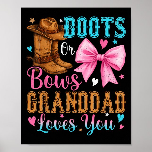 Affiche Bottes Ou Bows Grand-père Vous Aime Genre Révéler  (Devant)