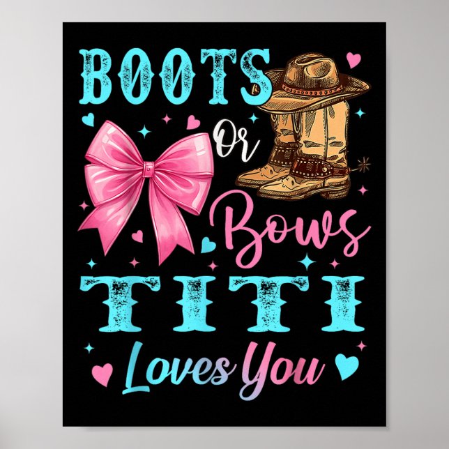 Affiche Bottes Ou Bows Titi Vous Aime Genre Révéler Famill (Devant)