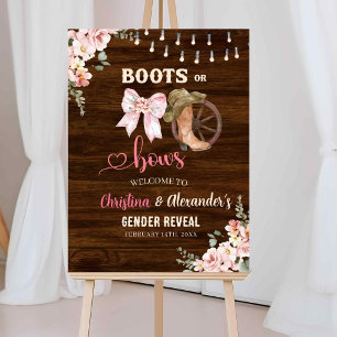 Affiche Bottes ou Nœuds Floraux en Bois Rustique pour la R