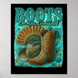 Affiche Bottes Sur Da Grace Bottes De Cowboy Occidentaux D
