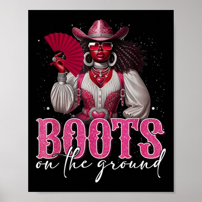Affiche Bottes Sur Le Sol JunetDix Black Cowgirl Weste (Devant)