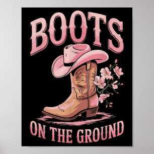 Affiche Bottes Sur Le Terrain Black Cowgirl Western Où Le