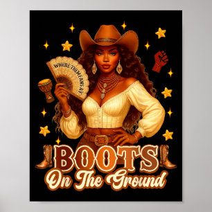 Affiche Bottes sur le terrain Black History Cowgirl Où