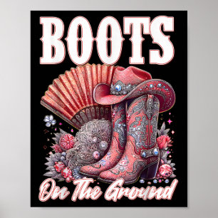 Affiche Bottes Sur Le Terrain Boot Cowboy Western Cowgirl 