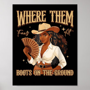 Affiche Bottes sur le terrain Bottes Cowboy Western Cowgir