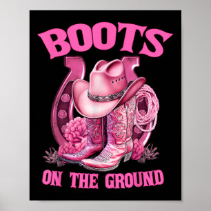Affiche Bottes sur le terrain country western cowboy cowgi