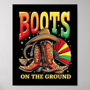 Affiche Bottes Sur Le Terrain Junetten Cowgirl Pays Wes