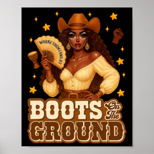 Affiche Bottes sur le terrain où sont ces fans Black Weste