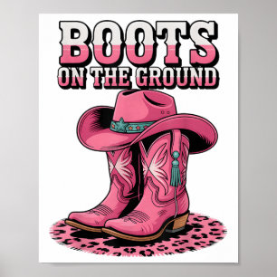 Affiche Bottes Sur Le Terrain Pays Cowboy Western Cowgirl