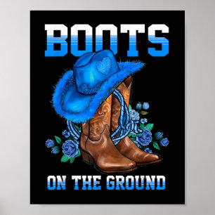 Affiche Bottes Sur Le Terrain Pays Western Cowboy Cowgirl