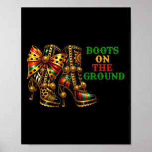 Affiche Bottes Sur Le Terrain Western Cowboy Boots Junetee