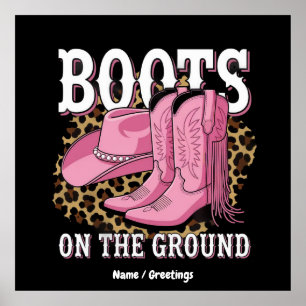 Affiche Bottes sur le terrain Western Cowgirl Linedance