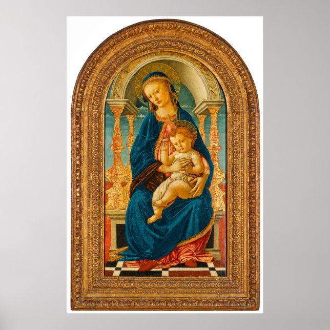 Affiche Botticelli (1445-1510) Madonna & Child Enthroned (Devant)