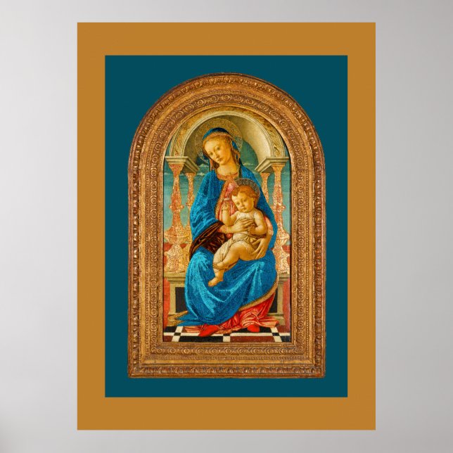 Affiche Botticelli (1445-1510) Madonna & Child Enthroned (Devant)