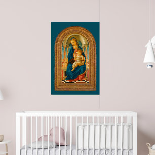 Affiche Botticelli 1445-1510 Vierge et enfant intronisé