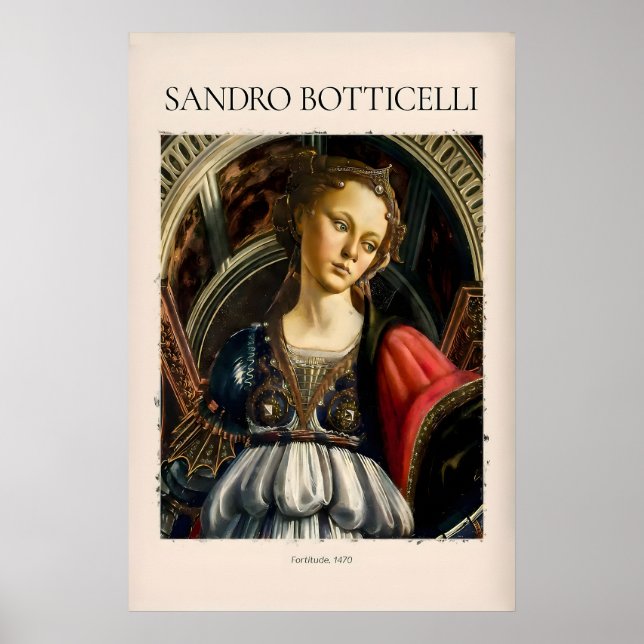 Affiche Botticelli Force 1470 Allégorie Vertu Art (Devant)