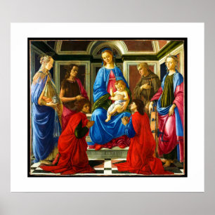 Affiche Botticelli Madonna et Enfant avec 6 Saints 1470