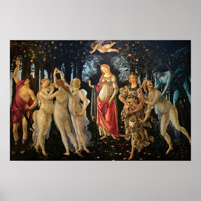 Affiche Botticelli Primavera Renaissance Floral Goddess (Devant)