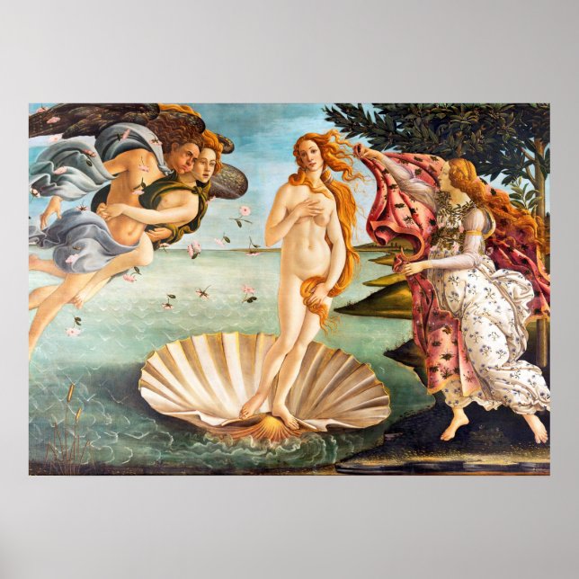 Affiche Botticelli restauré et recoloré Naissance de Vénus (Devant)