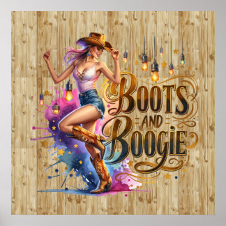 Affiche Bottines de cowgirl Western Cute boogie