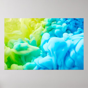 Affiche Bouche d'encre dans le fond d'eau abstrait, arrièr